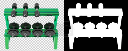 Photo for 3d illustration of Gym bench with dumbbells - Royalty Free Image
