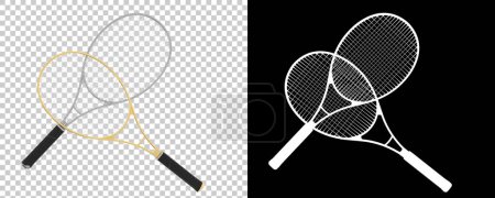 Téléchargez les photos : Illustration de rendu 3D. raquettes de tennis. équipement d'activité sportive - en image libre de droit