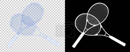 Foto de Ilustración de representación 3d. raquetas de tenis. equipo de actividad deportiva - Imagen libre de derechos