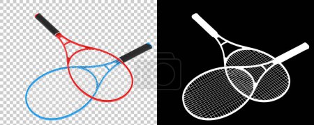 Photo for 3d rendering illustration. tennis Rackets. sport activity equipment - Royalty Free Image