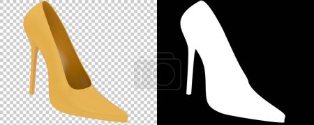 Photo for Princess shoe isolated on white background. 3d rendering - illustration - Royalty Free Image