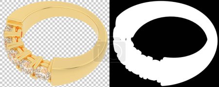 Photo for Gold ring isolated on white background. 3d rendering - illustration - Royalty Free Image