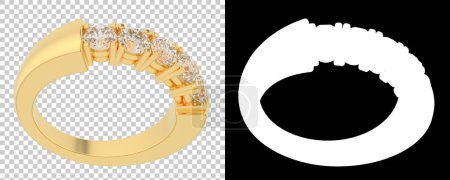 Photo for Gold ring isolated on white background. 3d rendering - illustration - Royalty Free Image