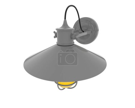 Téléchargez les photos : Lampe extérieure isolée sur fond blanc. rendu 3d - illustration - en image libre de droit