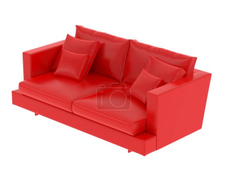 Photo for Sofa isolated on white background. 3d rendering - illustration - Royalty Free Image