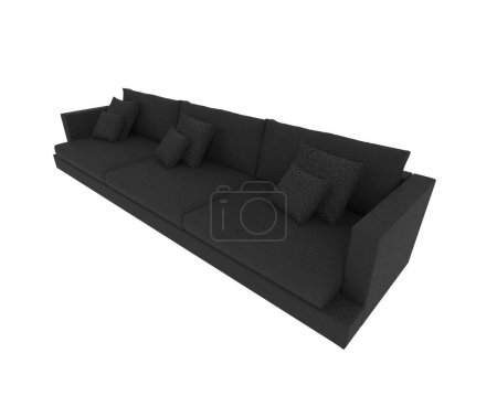 Photo for Sofa isolated on white background. 3d rendering - illustration - Royalty Free Image