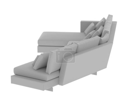 Téléchargez les photos : Canapé isolé sur fond blanc. rendu 3d - illustration - en image libre de droit