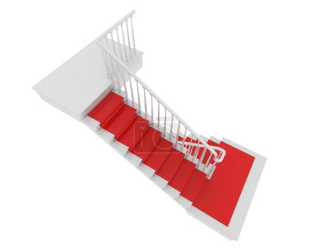 Foto de Escalera aislada sobre fondo. representación 3d - ilustración - Imagen libre de derechos