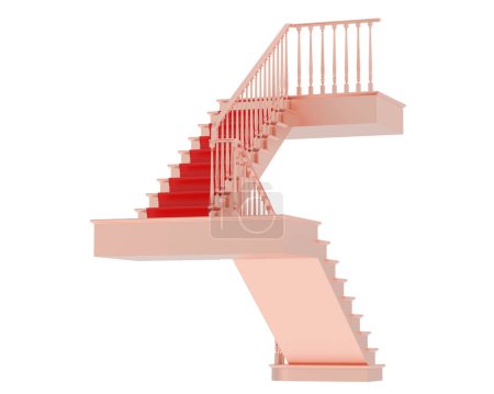 Photo for Staircase isolated on background. 3d rendering - illustration - Royalty Free Image