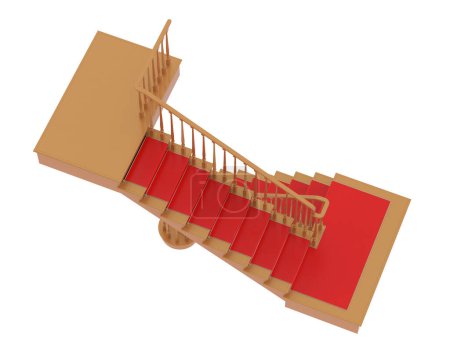 Photo for Staircase isolated on background. 3d rendering - illustration - Royalty Free Image