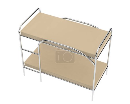 Photo for Bunk bed isolated on white background. 3d rendering - illustration - Royalty Free Image