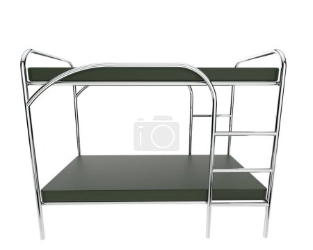 Photo for Bunk bed isolated on white background. 3d rendering - illustration - Royalty Free Image