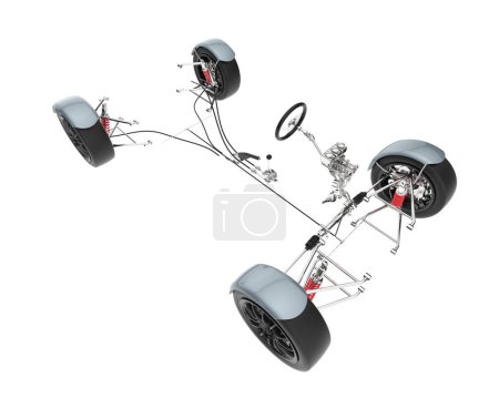 Photo for Car suspension kit isolated on white background. 3d rendering - illustration - Royalty Free Image