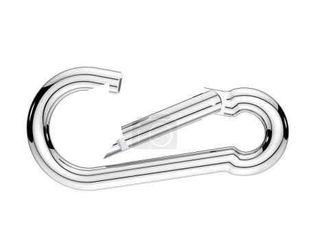 Photo for Carabiner isolated on white background. 3d rendering - illustration - Royalty Free Image