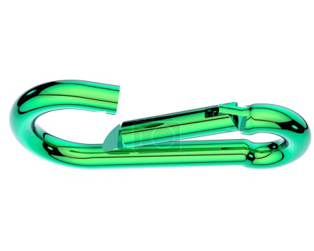 Photo for Carabiner isolated on white background. 3d rendering - illustration - Royalty Free Image