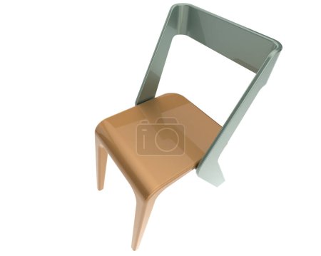 Téléchargez les photos : Chaise isolée sur fond blanc. rendu 3d - illustration - en image libre de droit