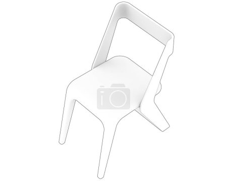 Photo for Chair isolated on white background. 3d rendering - illustration - Royalty Free Image