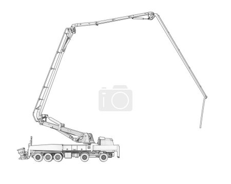 Photo for Concrete truck isolated on transparent background. 3d rendering - illustration - Royalty Free Image