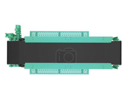 Photo for Conveyor belt isolated on white background. 3 d render - Royalty Free Image