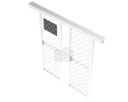 Photo for Danger doors isolated on white background. 3d rendering - illustration - Royalty Free Image