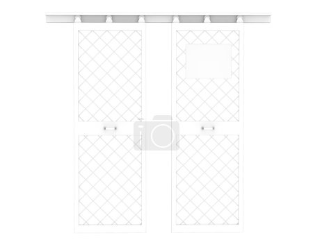 Photo for Danger doors isolated on white background. 3d rendering - illustration - Royalty Free Image