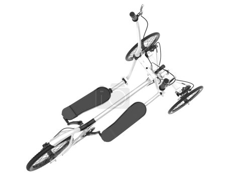 Téléchargez les photos : Vélo elliptique isolé sur fond blanc - en image libre de droit