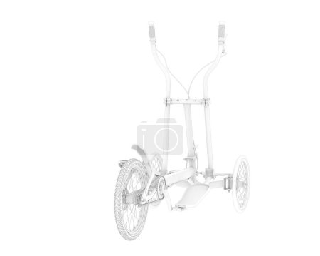 Téléchargez les photos : Vélo elliptique isolé sur fond blanc - en image libre de droit