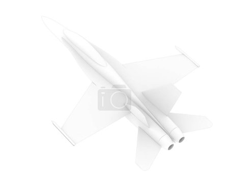 Téléchargez les photos : F18 isolé sur fond blanc. rendu 3d - illustration - en image libre de droit