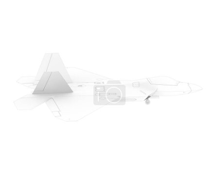 Foto de F22 aislado sobre fondo blanco. representación 3d - ilustración - Imagen libre de derechos