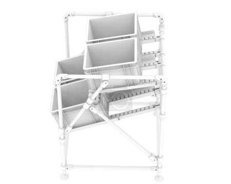 Photo for Flow rack isolated on white background. 3d rendering - illustration - Royalty Free Image
