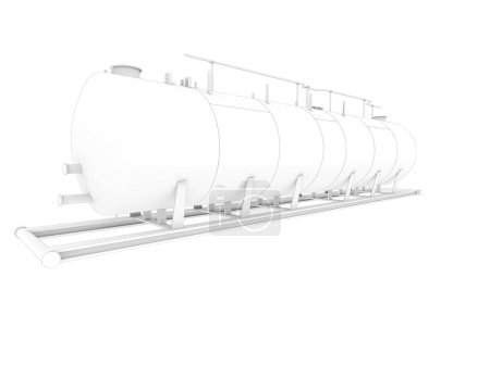 Foto de Tanque de combustible aislado sobre fondo blanco. representación 3d - ilustración - Imagen libre de derechos