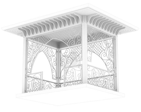 Foto de Techo de jardín aislado sobre fondo blanco. representación 3d - ilustración - Imagen libre de derechos