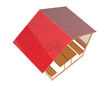 Photo for Garden roof isolated on white background. 3d rendering - illustration - Royalty Free Image