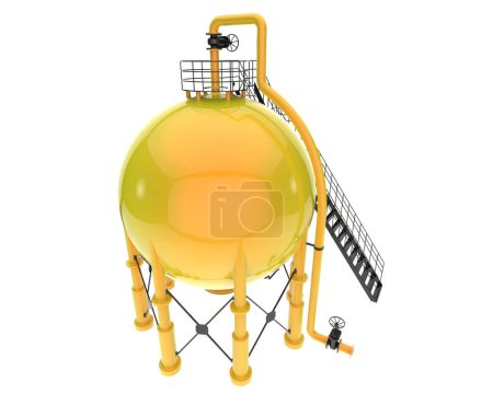 Photo for Gas tank isolated on white background. 3d rendering - illustration - Royalty Free Image