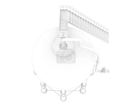 Téléchargez les photos : Réservoir de gaz isolé sur fond blanc. rendu 3d - illustration - en image libre de droit