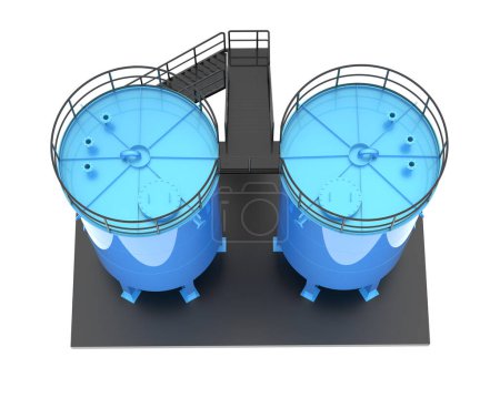 Téléchargez les photos : Réservoir de gaz isolé sur fond blanc. rendu 3d - illustration - en image libre de droit
