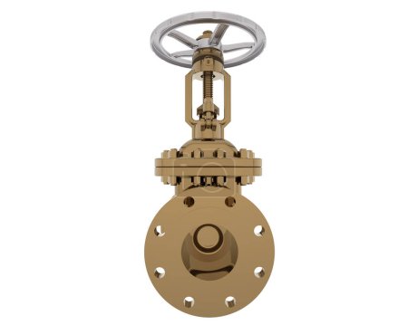 Photo for Gate valve isolated on white background. 3d rendering - illustration - Royalty Free Image