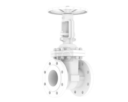 Photo for Gate valve isolated on white background. 3d rendering - illustration - Royalty Free Image