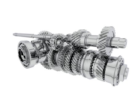 Gearbox isolated on white background. 3d rendering - illustration