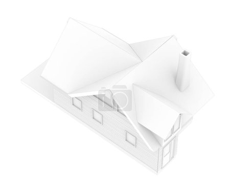 Photo for House isolated on background. 3d rendering - illustration - Royalty Free Image
