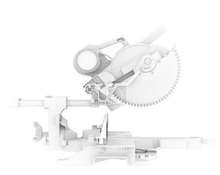 Photo for Mitre saw on white background. 3d rendering - illustration - Royalty Free Image