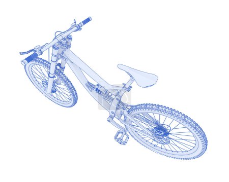 Foto de Mountain Bike aislado sobre fondo blanco. representación 3d - ilustración - Imagen libre de derechos