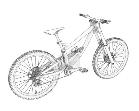 Foto de Mountain Bike aislado sobre fondo blanco. representación 3d - ilustración - Imagen libre de derechos