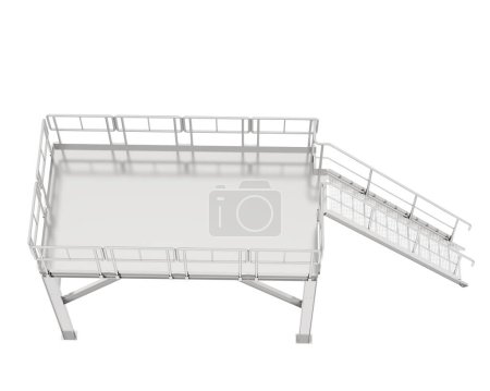 Photo for Industrial platform isolated on white background. 3d rendering - illustration - Royalty Free Image
