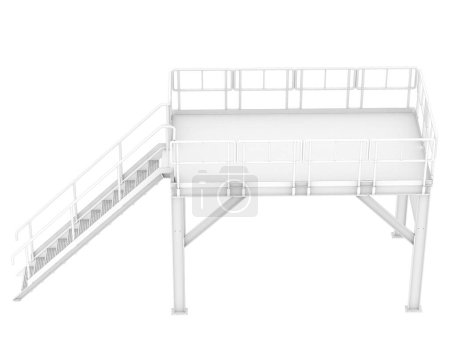 Foto de Plataforma industrial aislada sobre fondo blanco. representación 3d - ilustración - Imagen libre de derechos