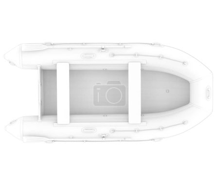 Foto de Barco de río aislado sobre fondo blanco. representación 3d - ilustración - Imagen libre de derechos