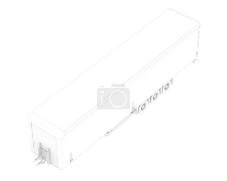 Photo for Refrigerated trailer isolated on background. 3d rendering - illustration - Royalty Free Image