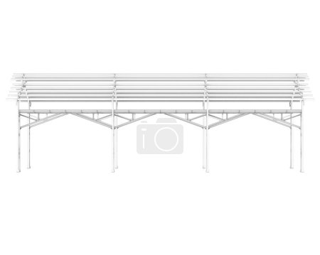 Foto de Estructura del refugio aislada sobre fondo blanco, representación 3d - ilustración - Imagen libre de derechos