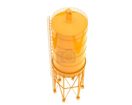 Photo for Industrial silos close-up scene isolated on background. Ideal for large publications or printing. 3d rendering - illustration - Royalty Free Image