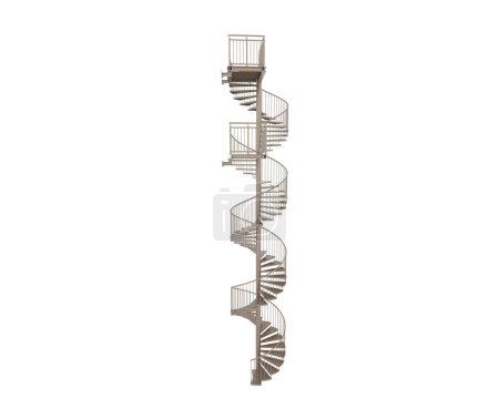 Téléchargez les photos : Escalier en spirale sur fond blanc - en image libre de droit